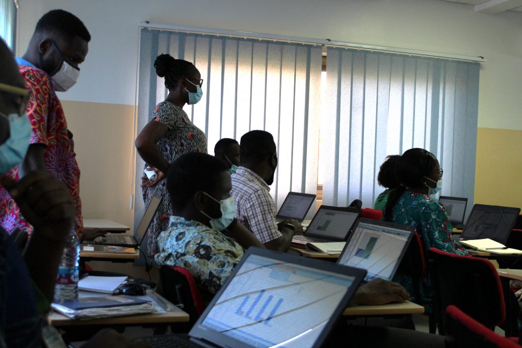 A hands-on training during a biostatistics workshop to train the research team on data analysis