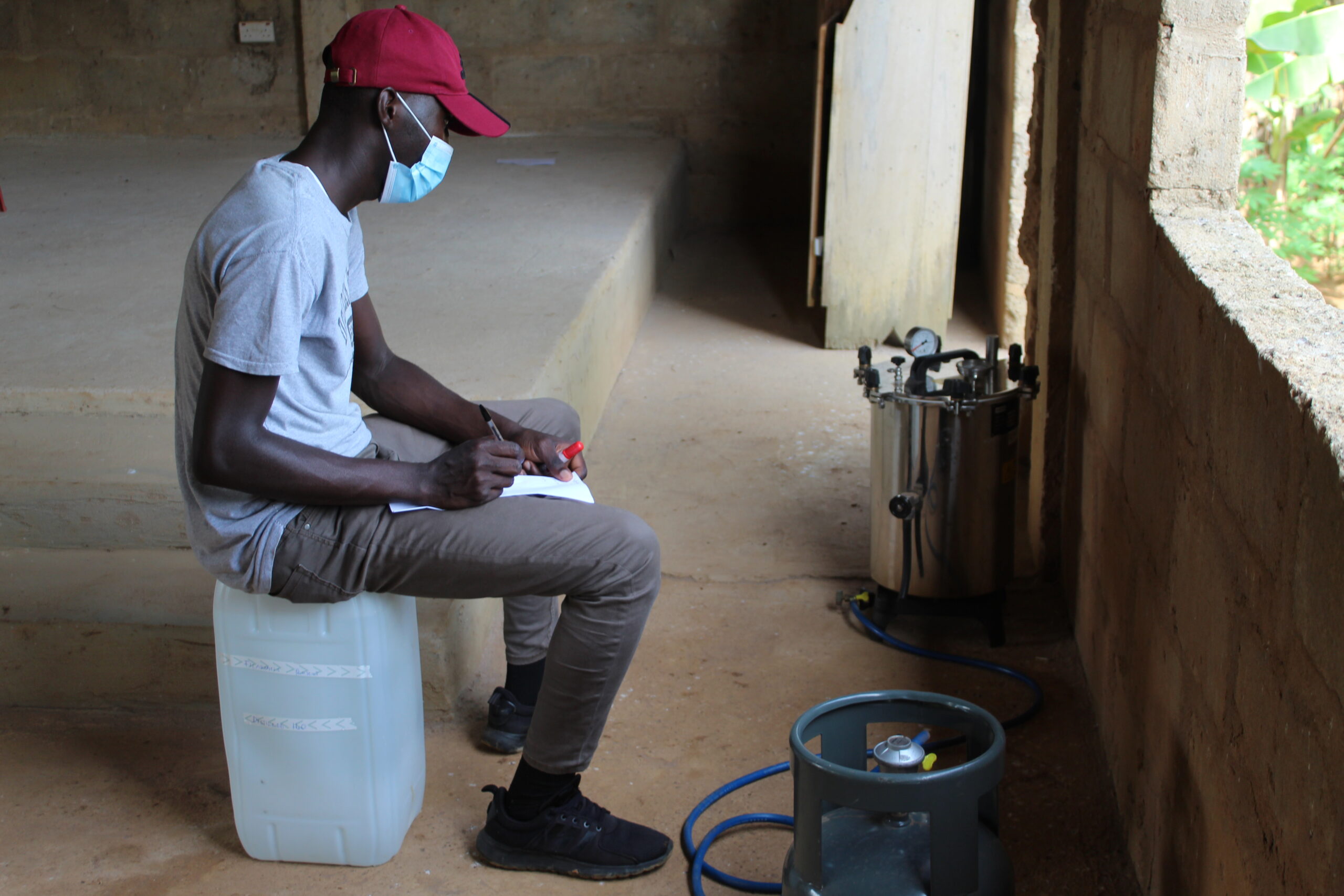 Autoclaving on the field to ensure complete sterilization of the skin snipping instruments before and after taking the skin biopsies